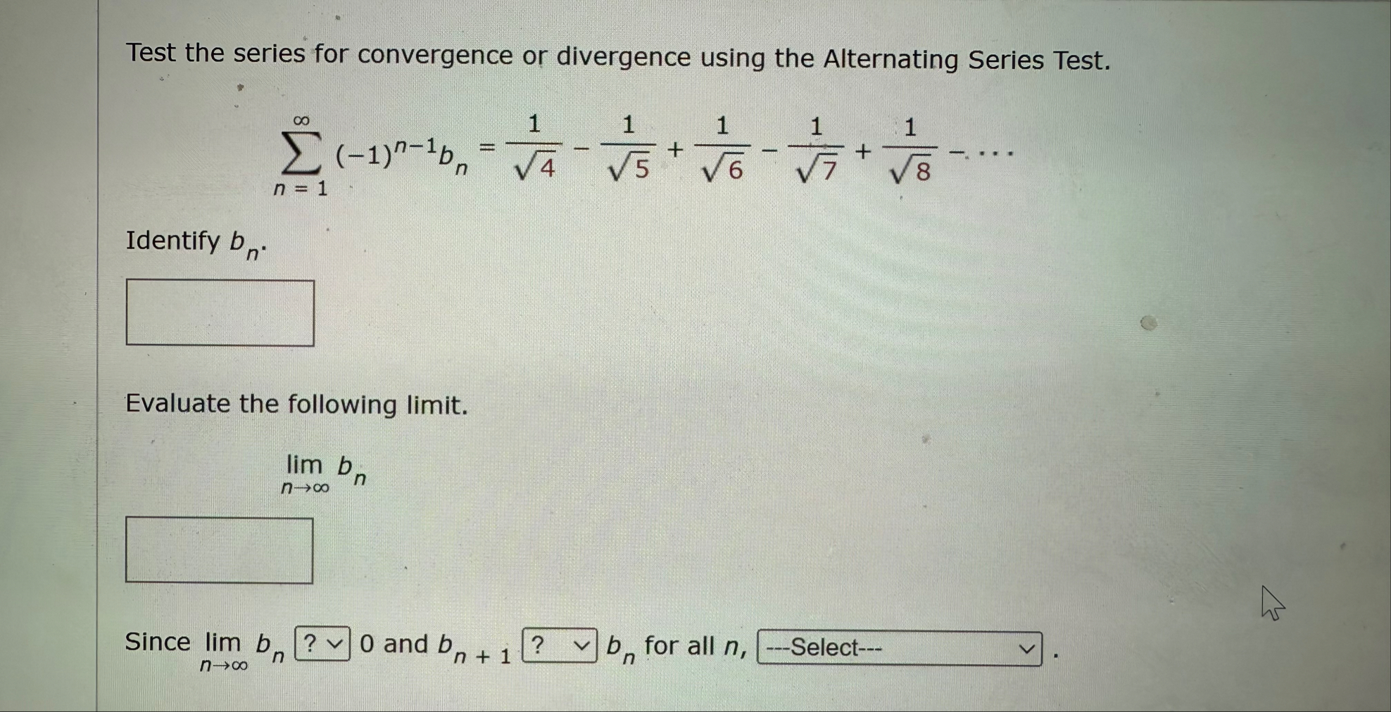 Test the series for convergence or divergence