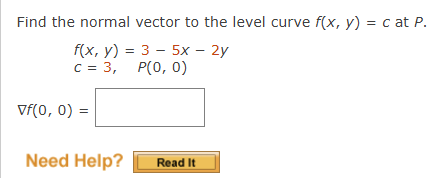 Find the normal vector t o the level curve f ( x