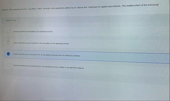 Using the "Net Operating income / Cap Rate =