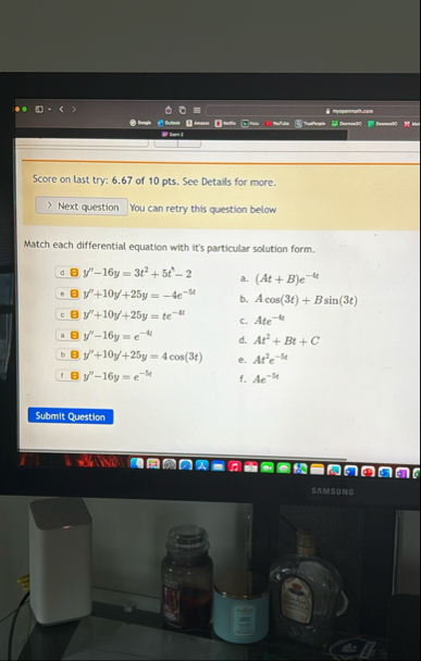Score on last try: 6 . 6 7 of 1 0 pts . See