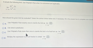 Evaluate the following limit . Use Nitopitars