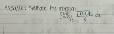 exercise: evaluate the integral 1 6 s q u a r e r