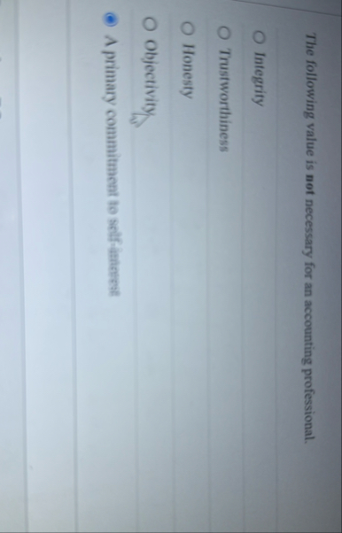 The following value is not necessary for an