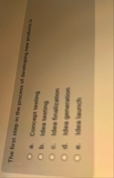 The first step in the process of developing new