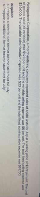 Weingartner Corporation, a merchandising company,