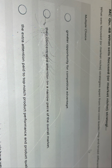 MC Cu . 4 8 What sets focused ( or market niche )