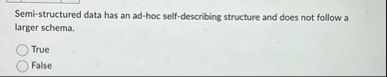 Semi - structured data has an ad - hoc self -