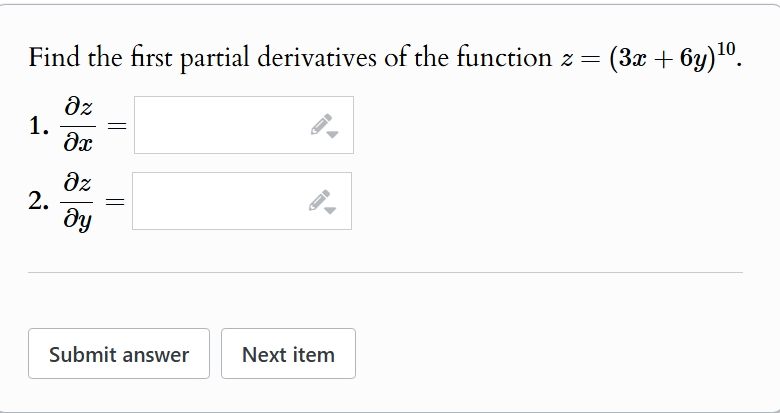 Find the first partial derivatives o f the