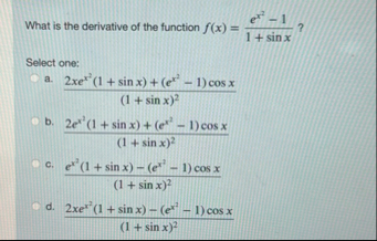 What is the derivative of the function f ( x ) =