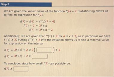 Step 2 We are given the known value of the