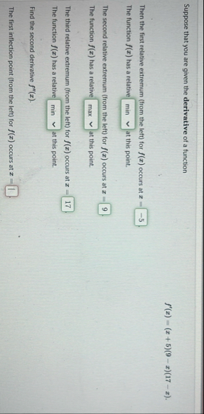 Suppose that you are given the derivative of a