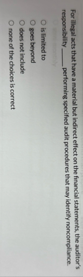 For illegal acts that have a material but