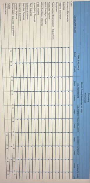 \ table [ [ Company ] , [ Worksheet ] , [ Month