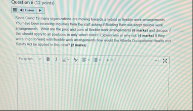 Question 6 ( 1 2 points ) Listen Since Covid 1 9