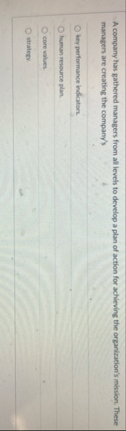 A company has gathered managers from all levels