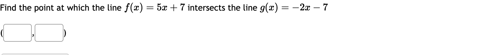 Find the point a t which the line f ( x ) = 5 x +