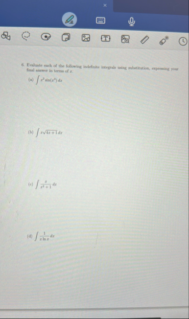 Evaluate each of the following indefinite