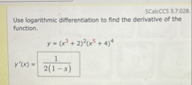 SCalcCCS 3 . 7 . 0 2 8 . Use logarithmic