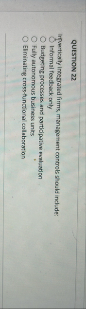 QUESTION 2 2 Inivertically integrated firms,