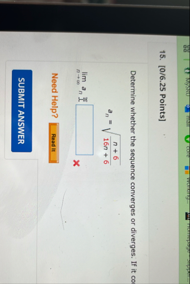 [ 0 / 6 . 2 5 Points ] Determine whether the