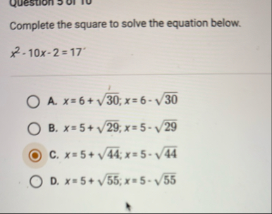 Complete the square to solve the equation below.