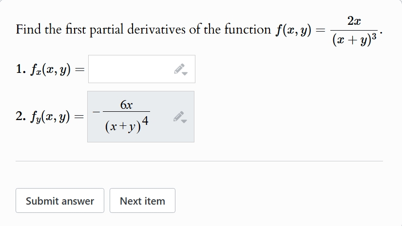 Find the first partial derivatives o f the