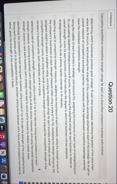 Question 2 0 Calculating quantitative competitive