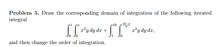 Problem 5 . Draw the corresponding domain o f