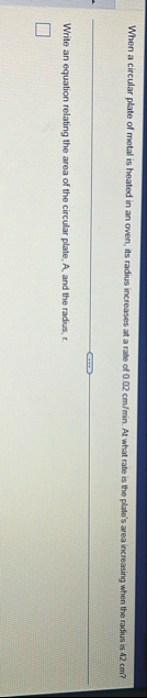 When a circular plate of metal is heated in an