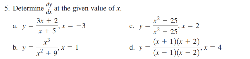 code class = "asciimath" > Determine ( dy ) / (