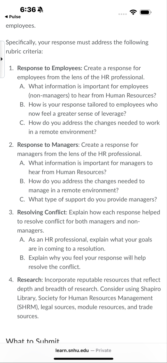 6 : 3 6 Pulse employees. Specifically, your