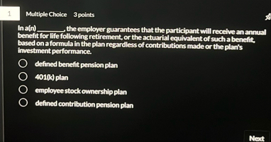 1 Multiple Choice 3 points In a ( n ) q , the