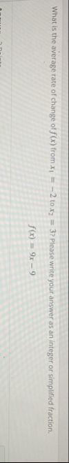 What is the average rate of change of f ( x )