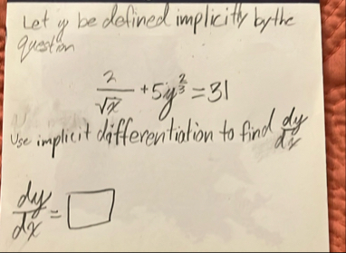 Let y be defined implicitly by the question 2 x 2