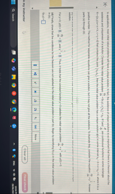 In applications, most initial value problems will