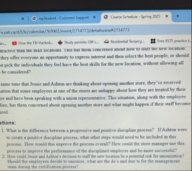 myStudent - Customer Support Course Schedule -