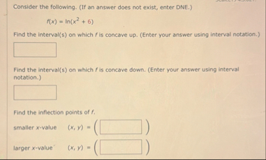 Consider the following. ( If an answer does not