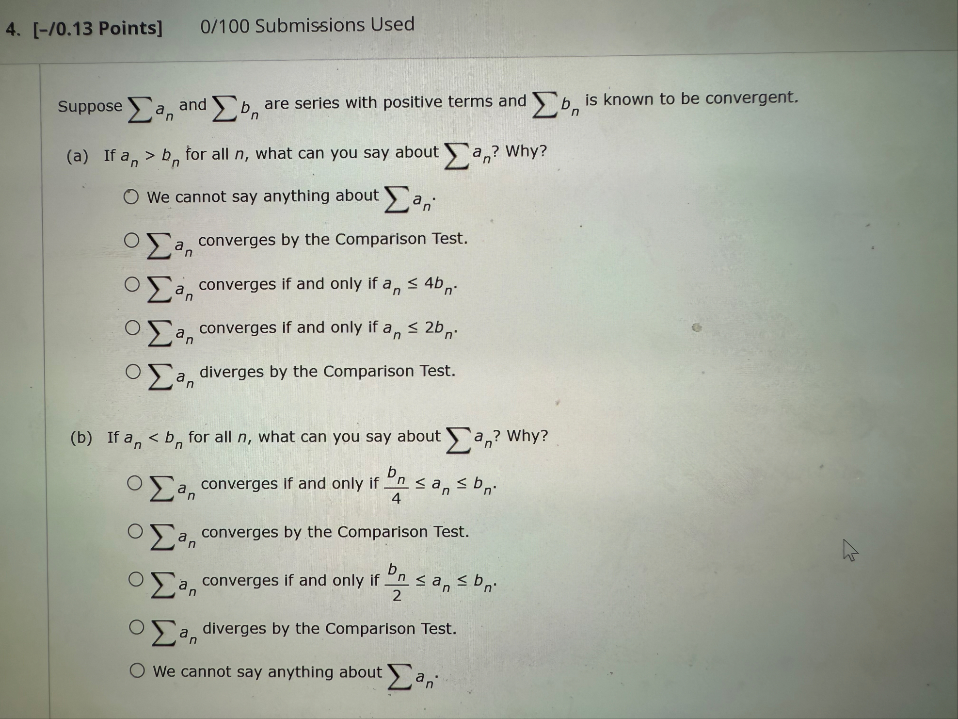 [ - / 0 . 1 3 Points ] 0 / 1 0 0 Submissions Used
