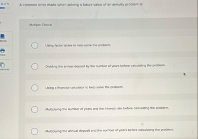 Multiple Choice Uning factor sables to help solve