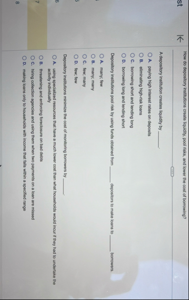 How do depository institutions create liquidity,