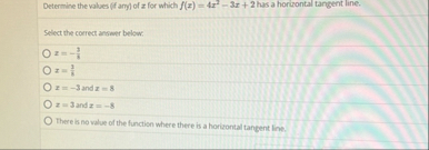 Determine the values ( f arm ) of x for which f (