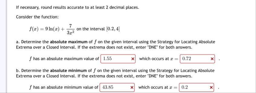 If necessary, round results accurate to at least