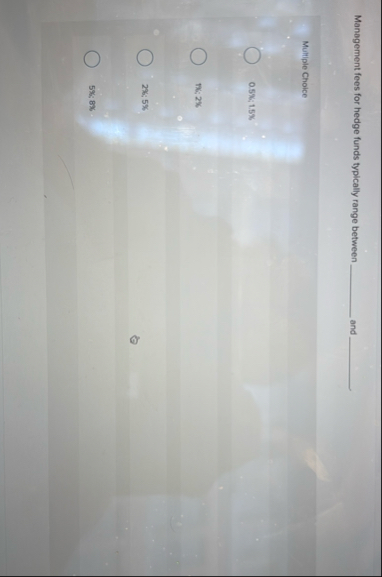 Management fees for hedge funds typically range