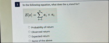 In the following equation, what does the , stand