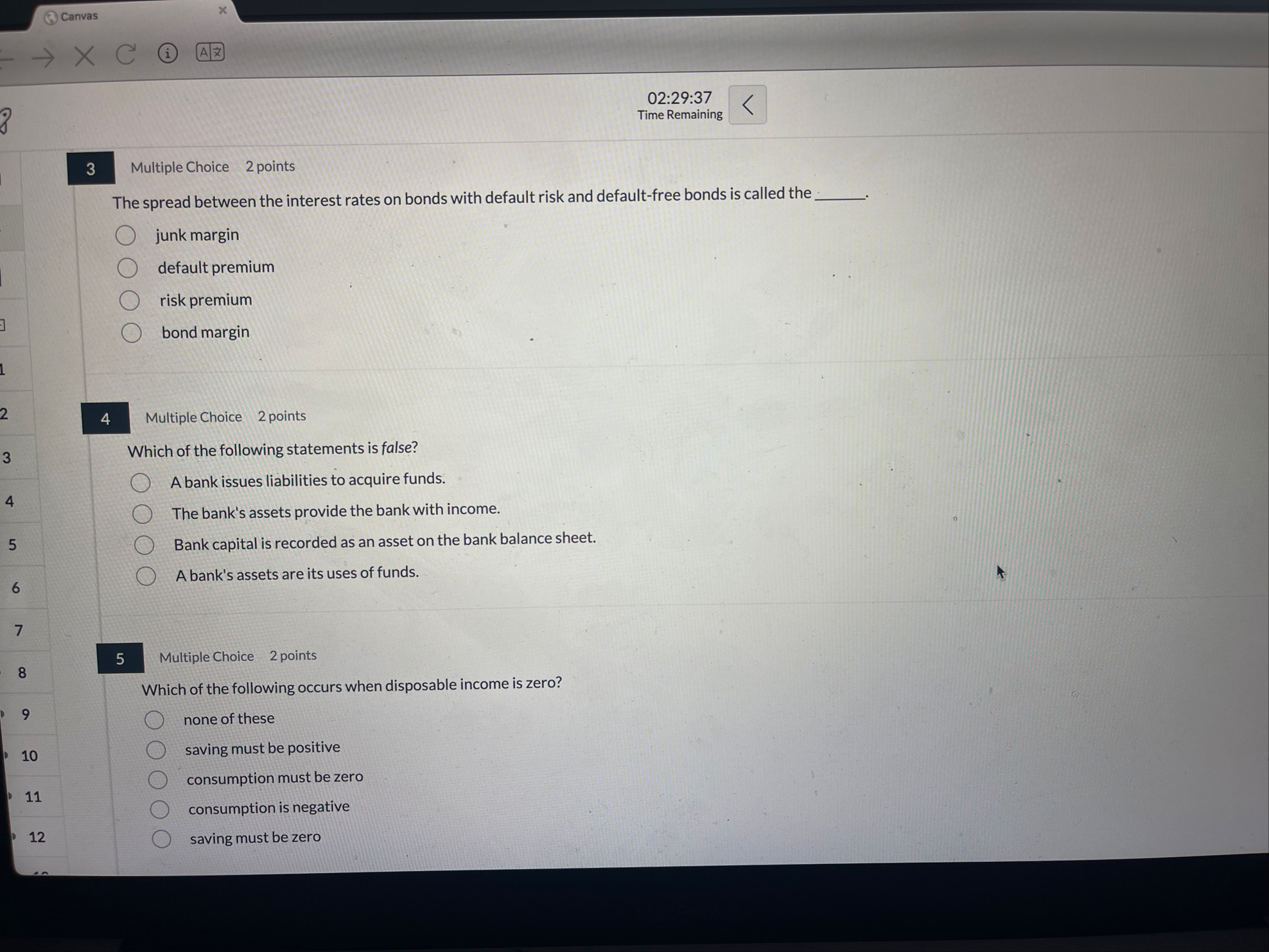 Canvas 0 2 : 2 9 : 3 7 Time Remaining 3 Multiple