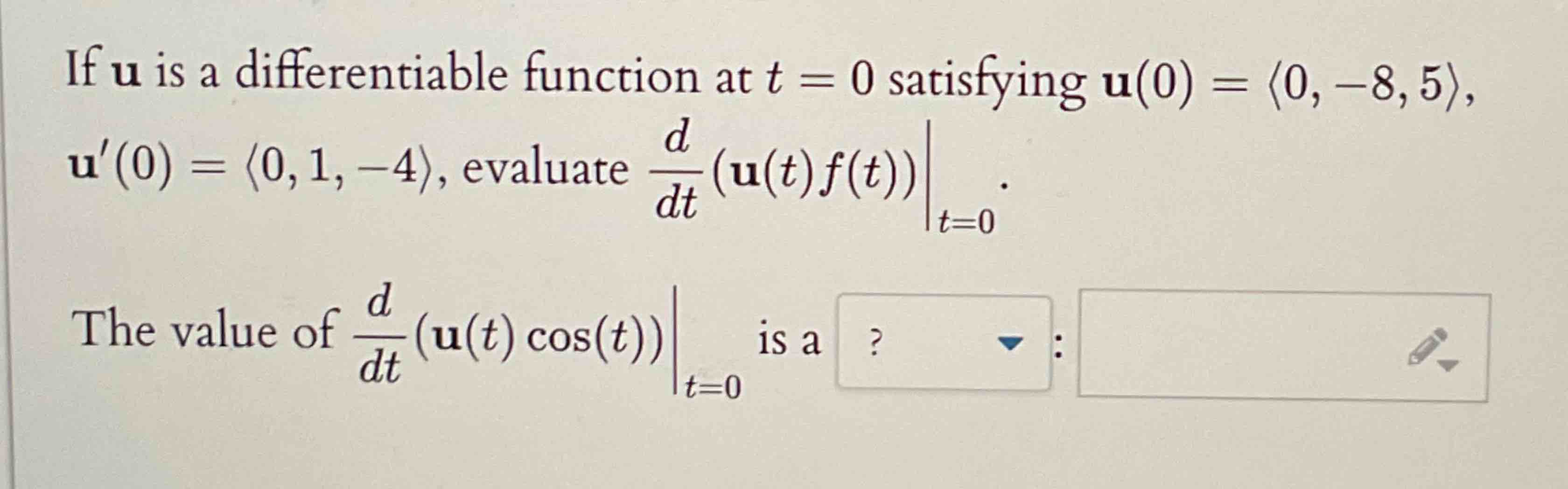 I f u i s a differentiable function a t t = 0