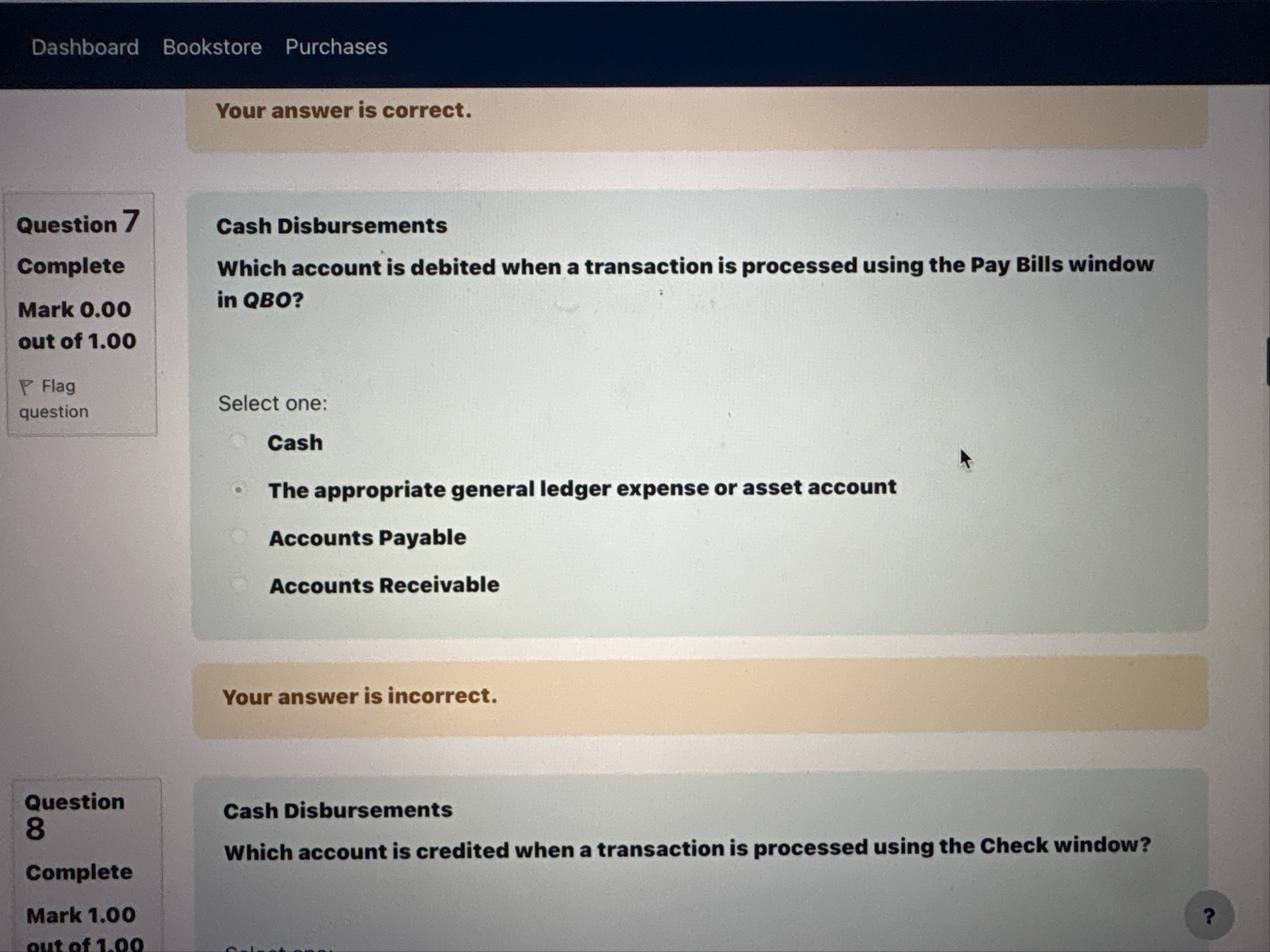 Dashboard Bookstore Purchases Your answer is