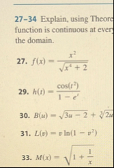 2 7 - 3 4 Explain, using Theore function is