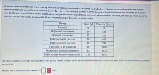 When we estimate distances from velocity data it