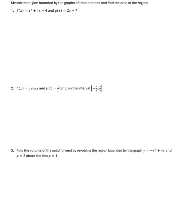 Sketch the region bounded by the graphs of the